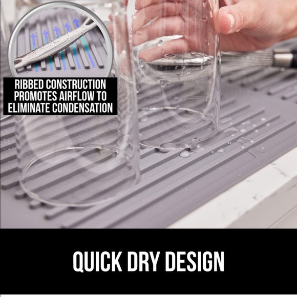 GORILLA GRIP Dish Drying Mat Food Grade Silicone Quick Dry Kitchen Hair Tools - Picture 4 of 5